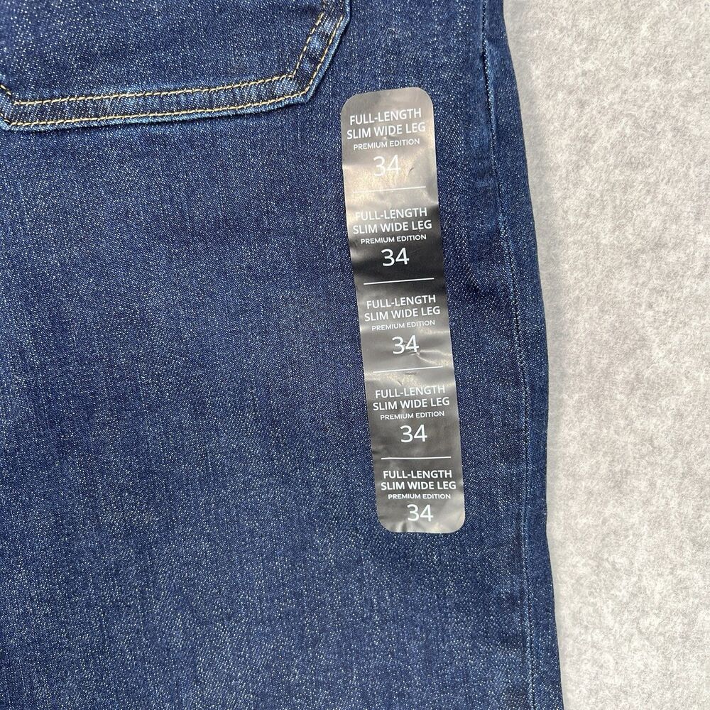 J.Crew Slim Wide‑Leg Jeans Womens 34 actual 39x29  All‑Day Stretch NWT dark - Picture 3 of 15